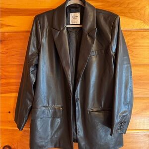 Abercrombie & Fitch Black Faux Leather Jacket